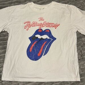 H&M White Tee with Blue and Red Graphic
